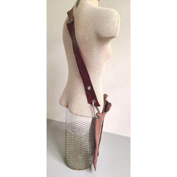 Handmade Rustic Leather Artisan Boho Crossbody Messenger Bag Satchel Hippie Punk - Picture 4 of 8